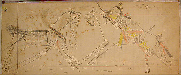 Maffet Ledger: Indian and two horses