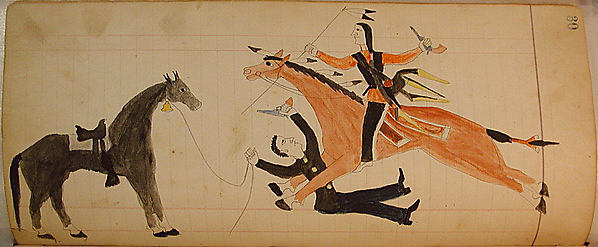 Maffet Ledger: Indian on horseback, man dismounted