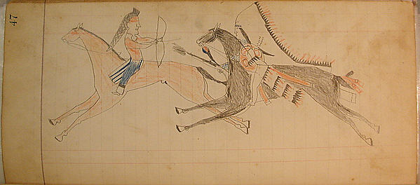 Maffet Ledger: Two Indians on horseback