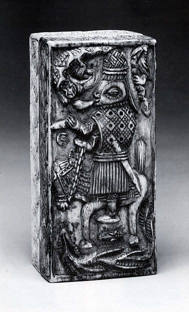 Box with Portuguese Horseman by Ìgbèsànmwà (ivory- and wood- carving guild) artists, The Metropolitan Museum of Art