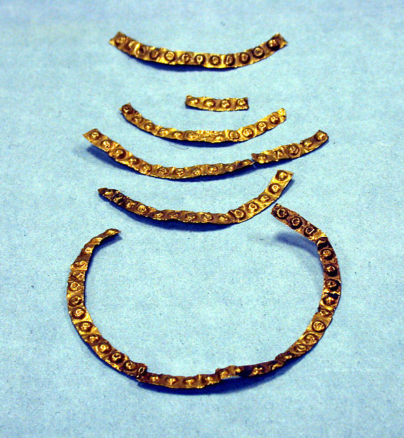 Seven Hammered Gold Strips by an unrecorded maker, The Metropolitan Museum of Art