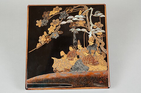 School of Ogata Kōrin - Incense Box with Flowering Plum Tree
