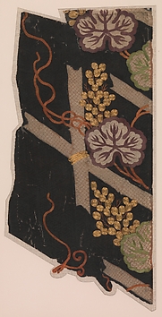 Image for Pieces from a Robe (Kosode) with Pattern of Grapevine and Fence
