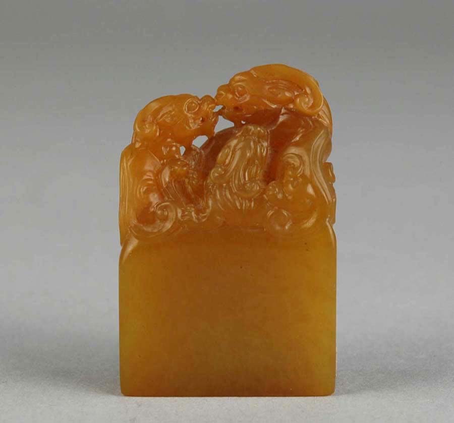 Square Seal with Knob In the Shape of Three Felines | China | Qing ...