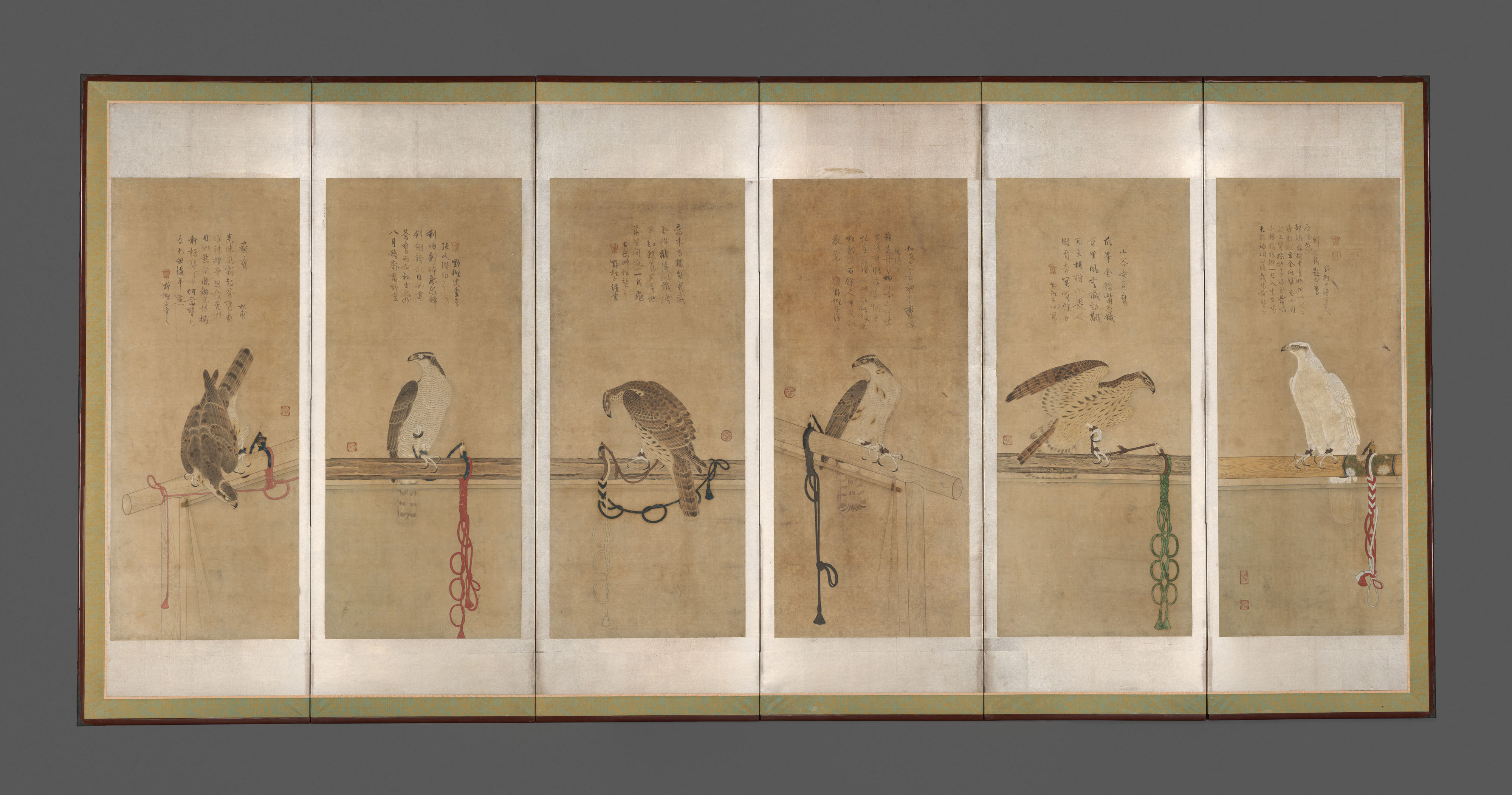 Japanese Art Reproduction. Hawk With Outstretched Wings C. 