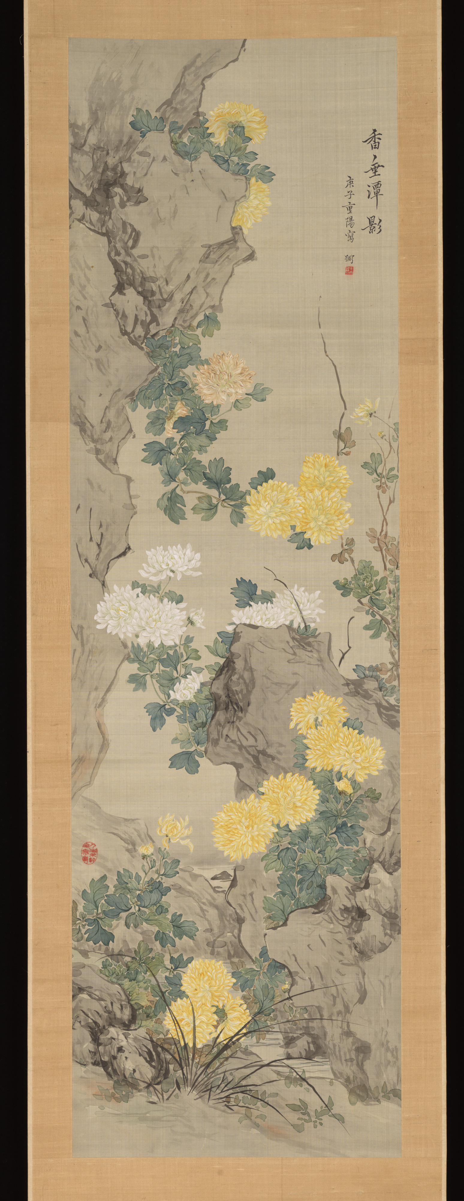 The Reflection of Fragrant Flowers Dangling over a Pond