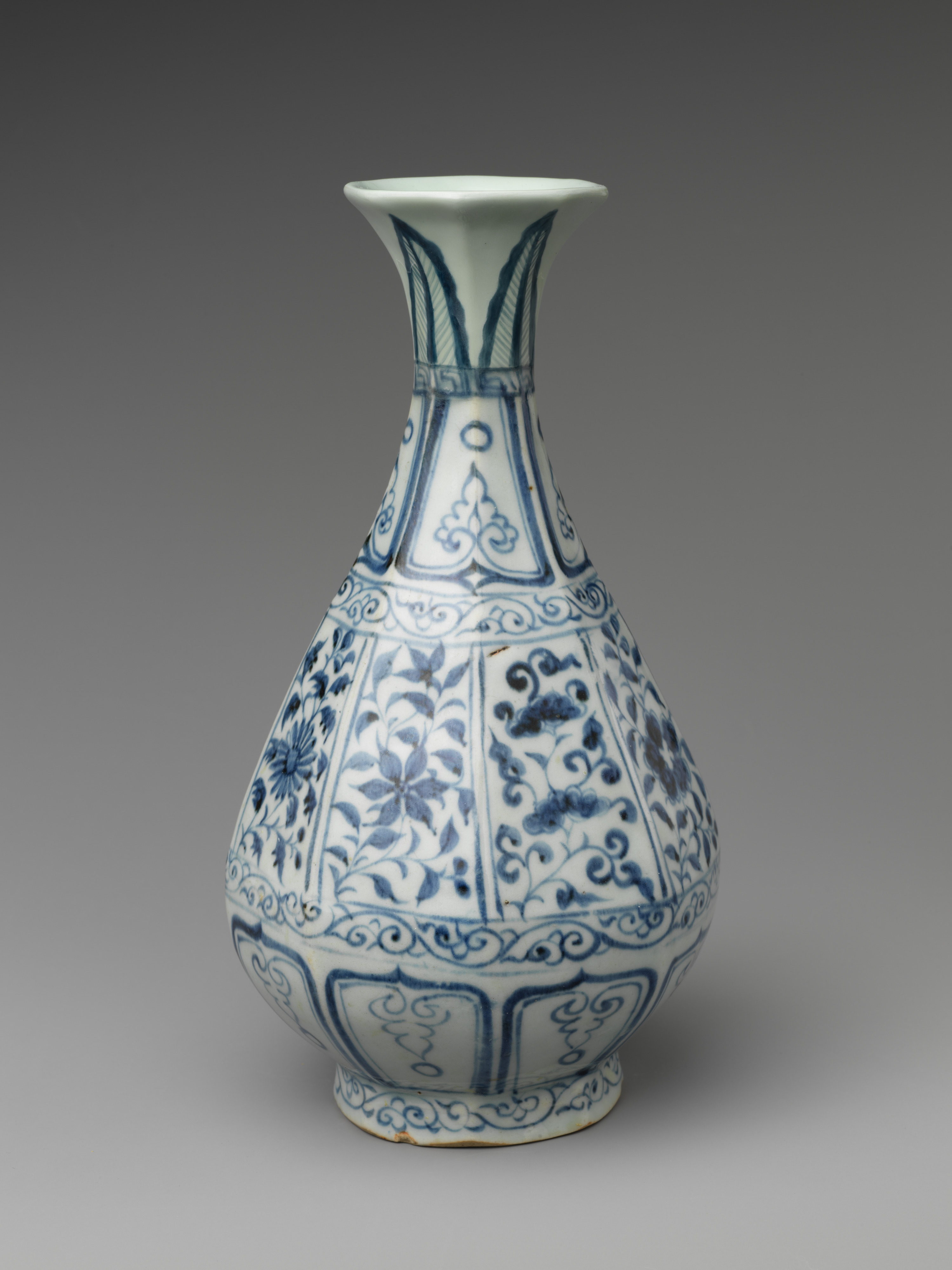 Faceted vase with flowers | China | Yuan dynasty (1271–1368) | The ...