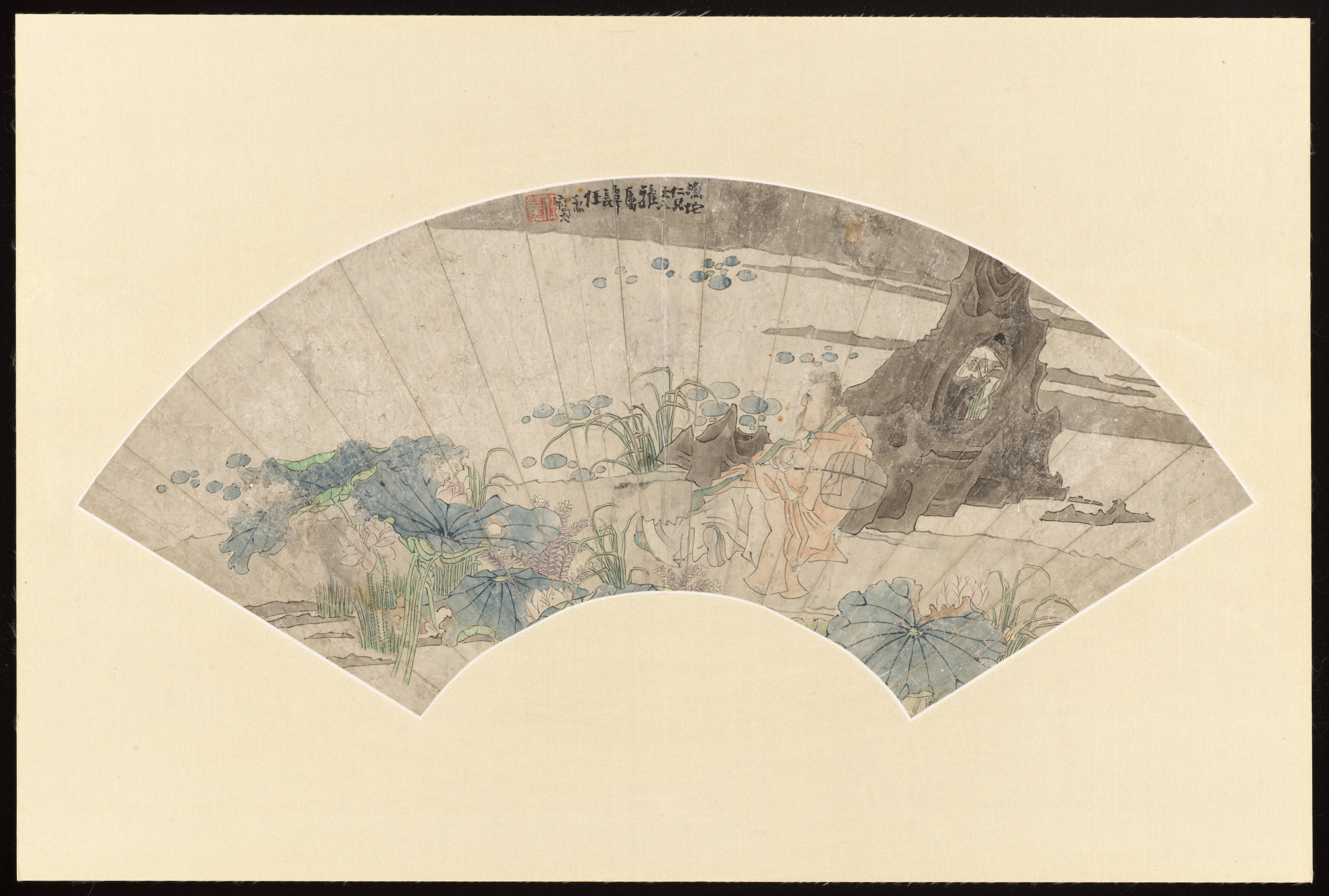 Zhou Dunyi admiring lotus flowers