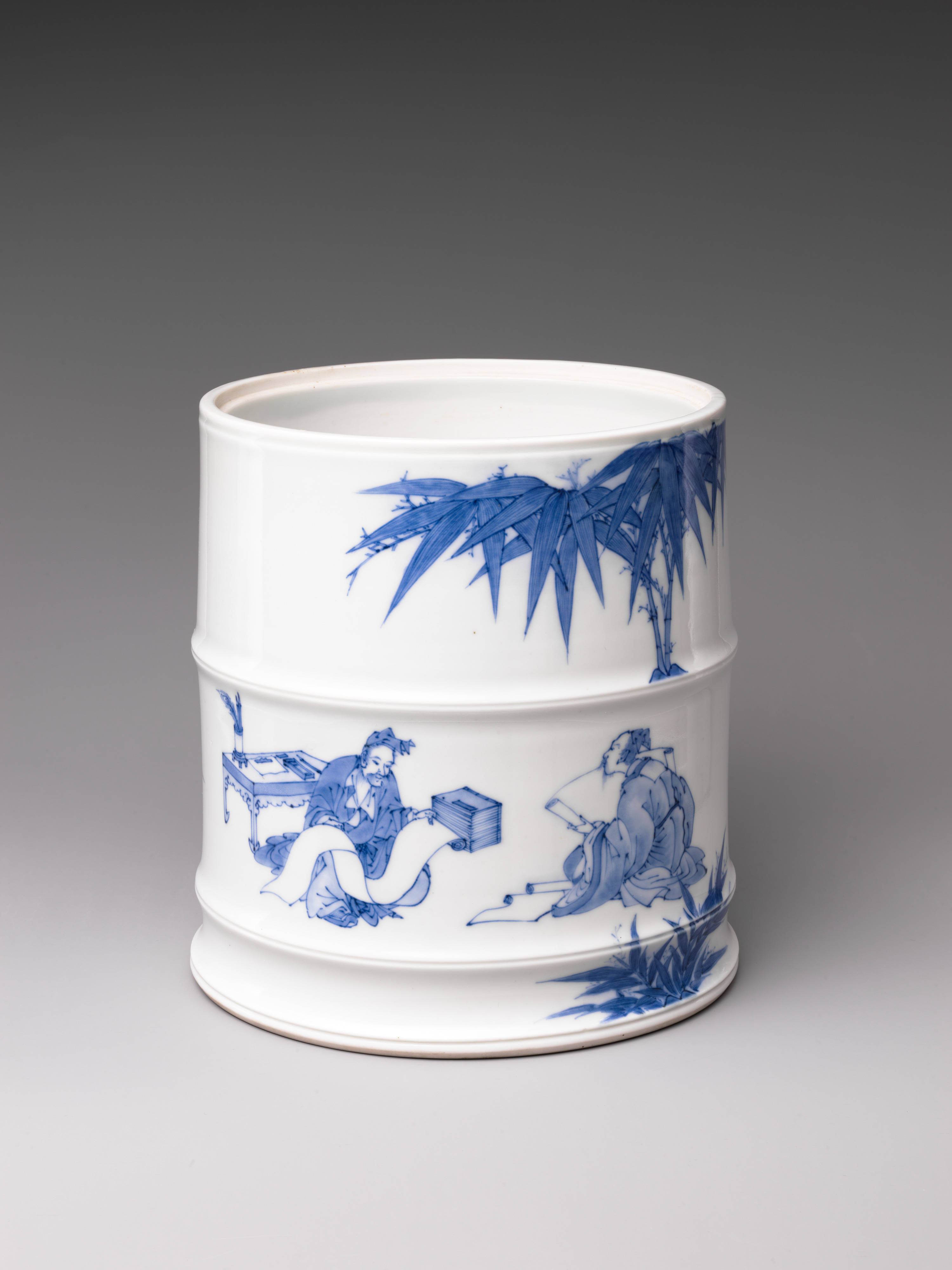 Water Jar (Mizusashi) with the Seven Sages of the Bamboo Grove