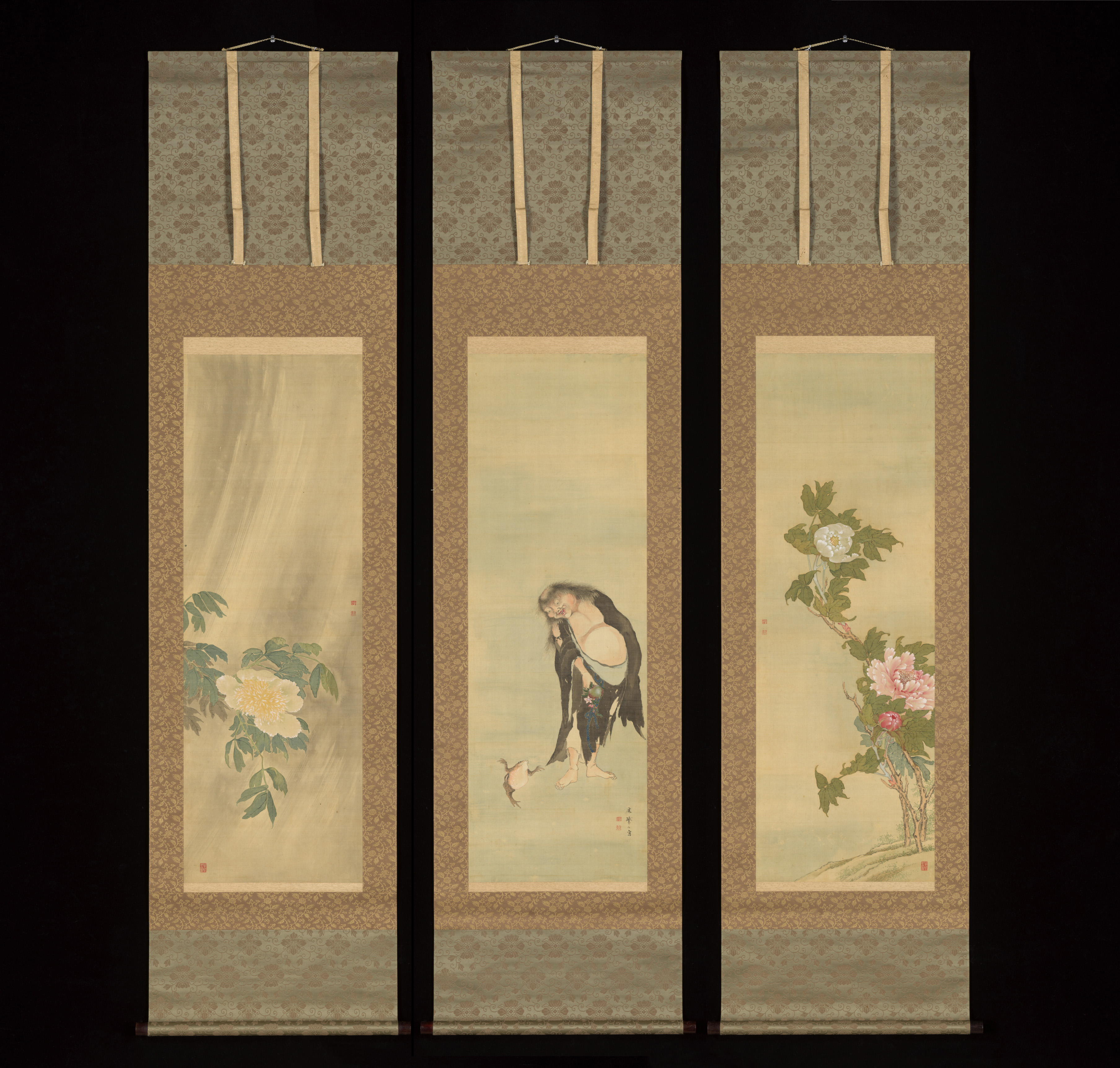 Daoist Immortal Liu Hai and Peonies