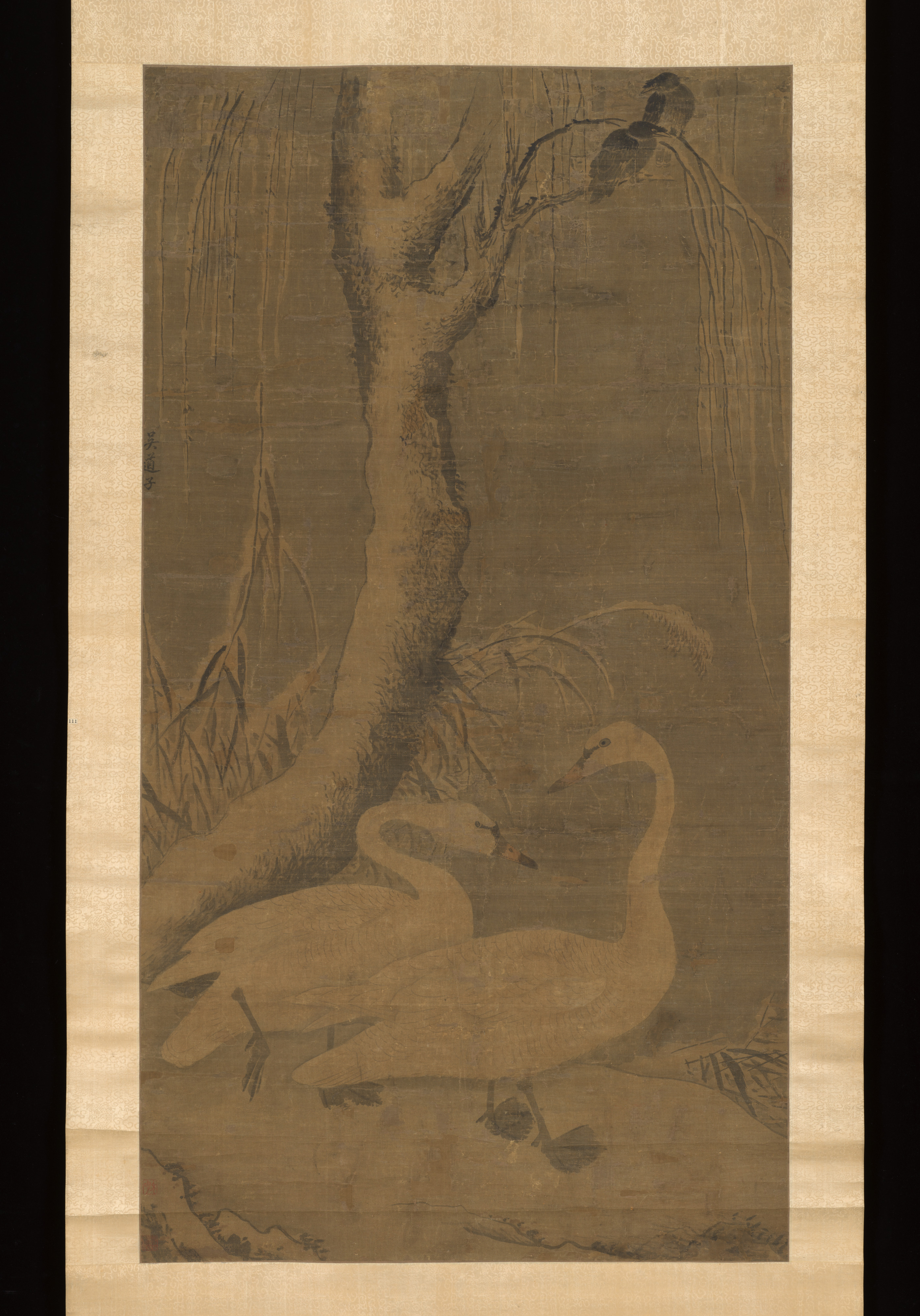 Swans and Winter Landscape