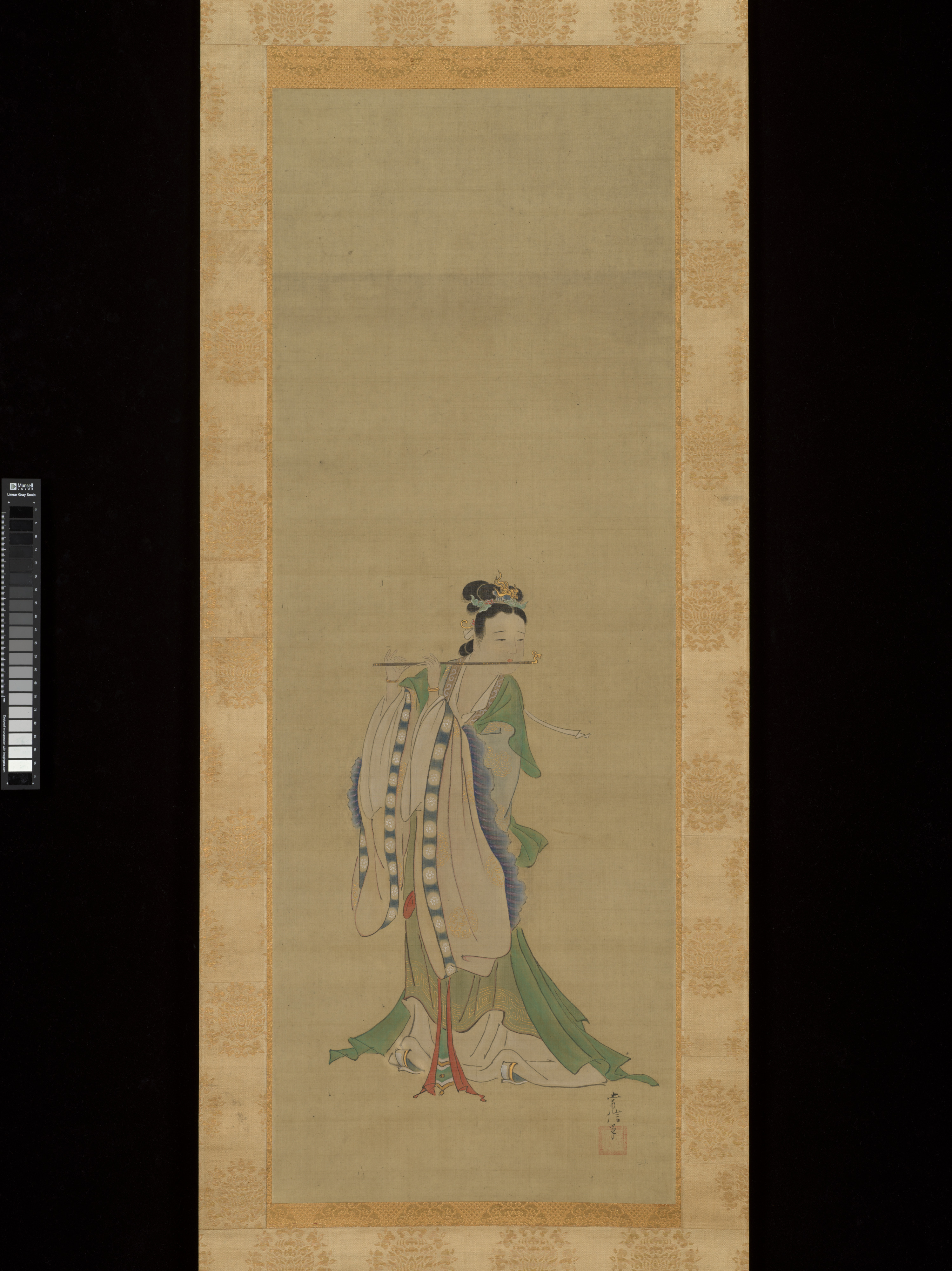 Kano Tsunenobu - Yang Guifei Playing a Flute - Japan - Edo period