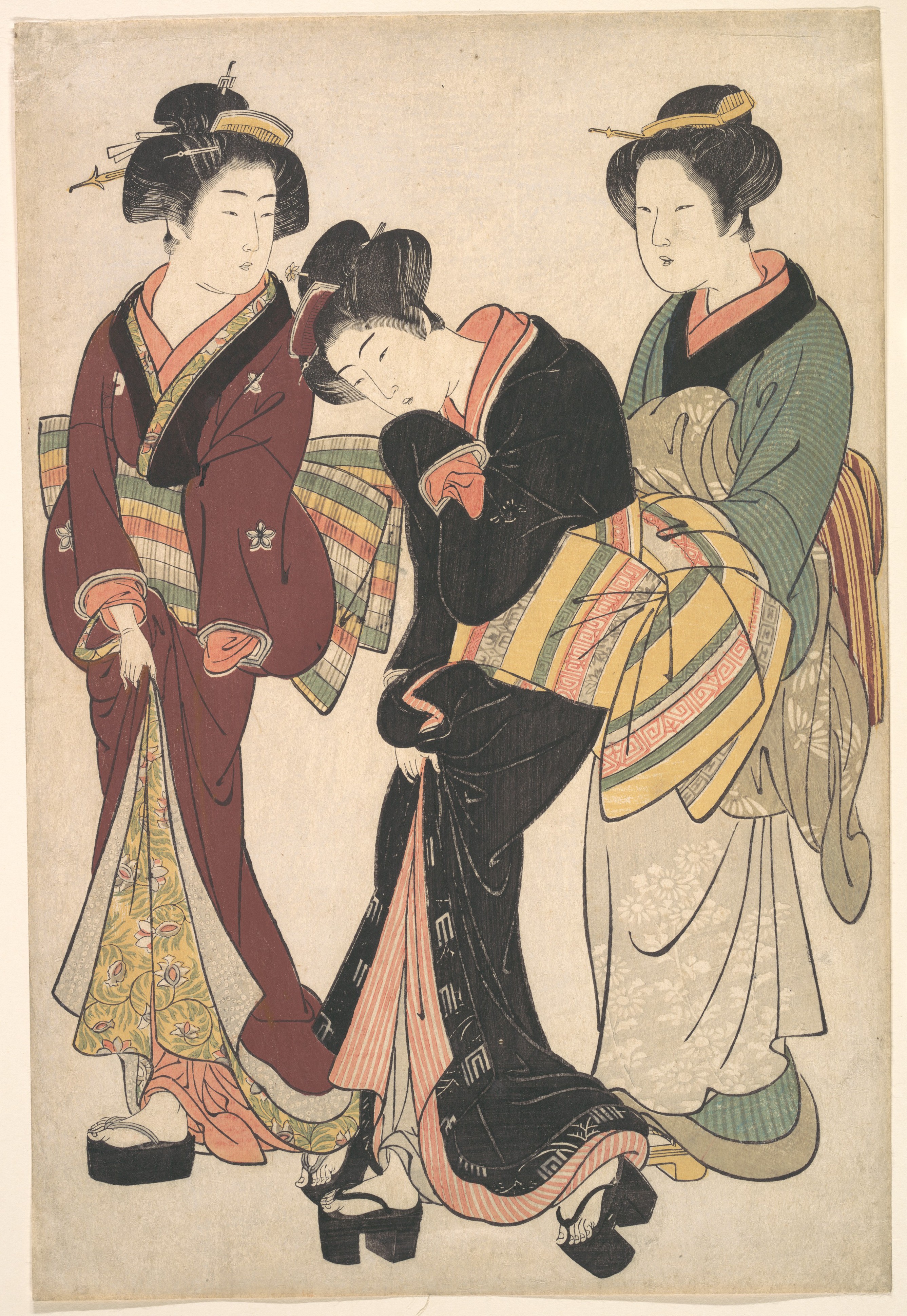 Kitao Shigemasa Two Geishas And A Maid Japan Edo Period 1615 1868 The Metropolitan