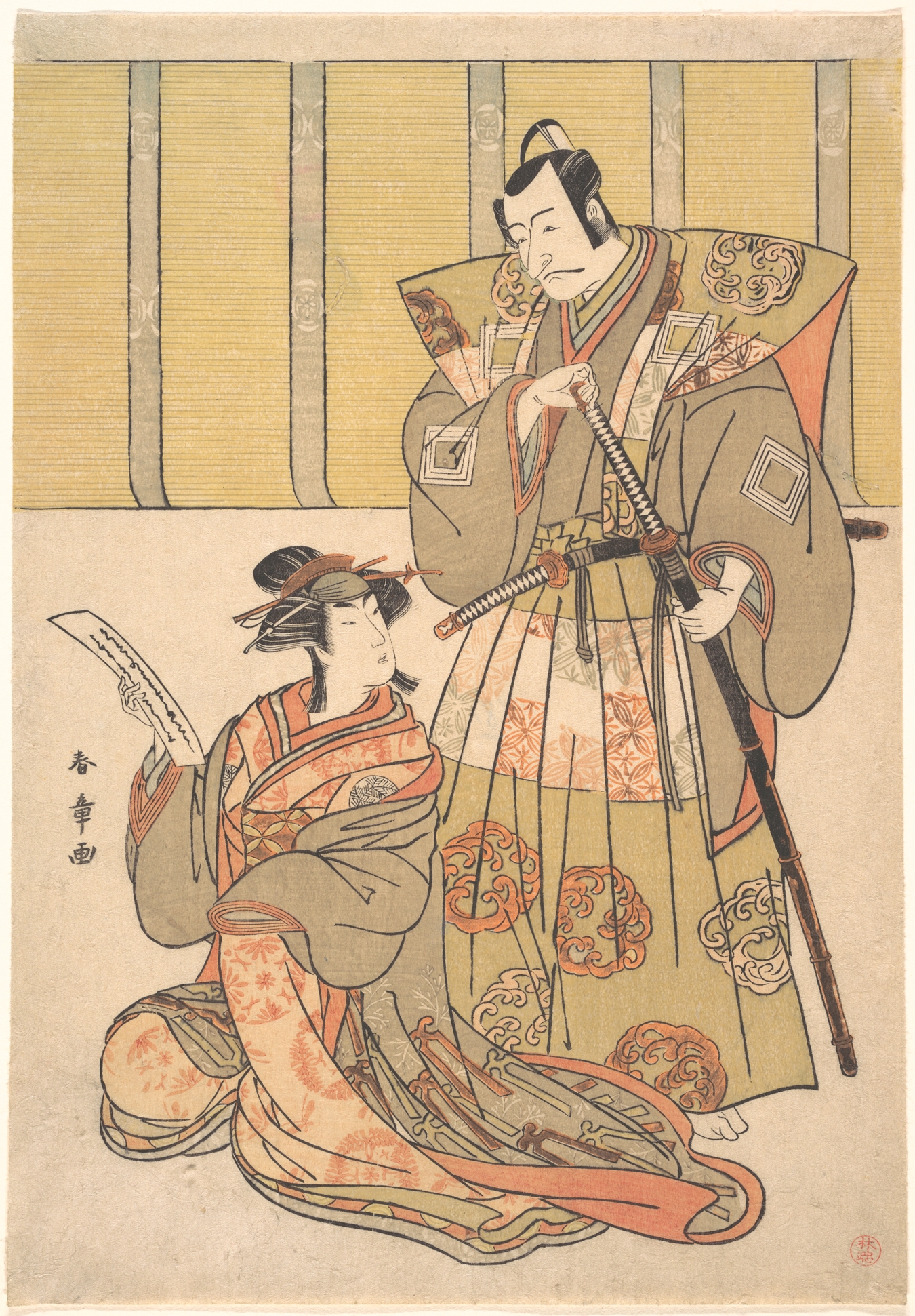 and Nakamura Rikō as Oiso no Tora, Katsukawa Shunshō 勝 川 春 章 (Japanese, 172...