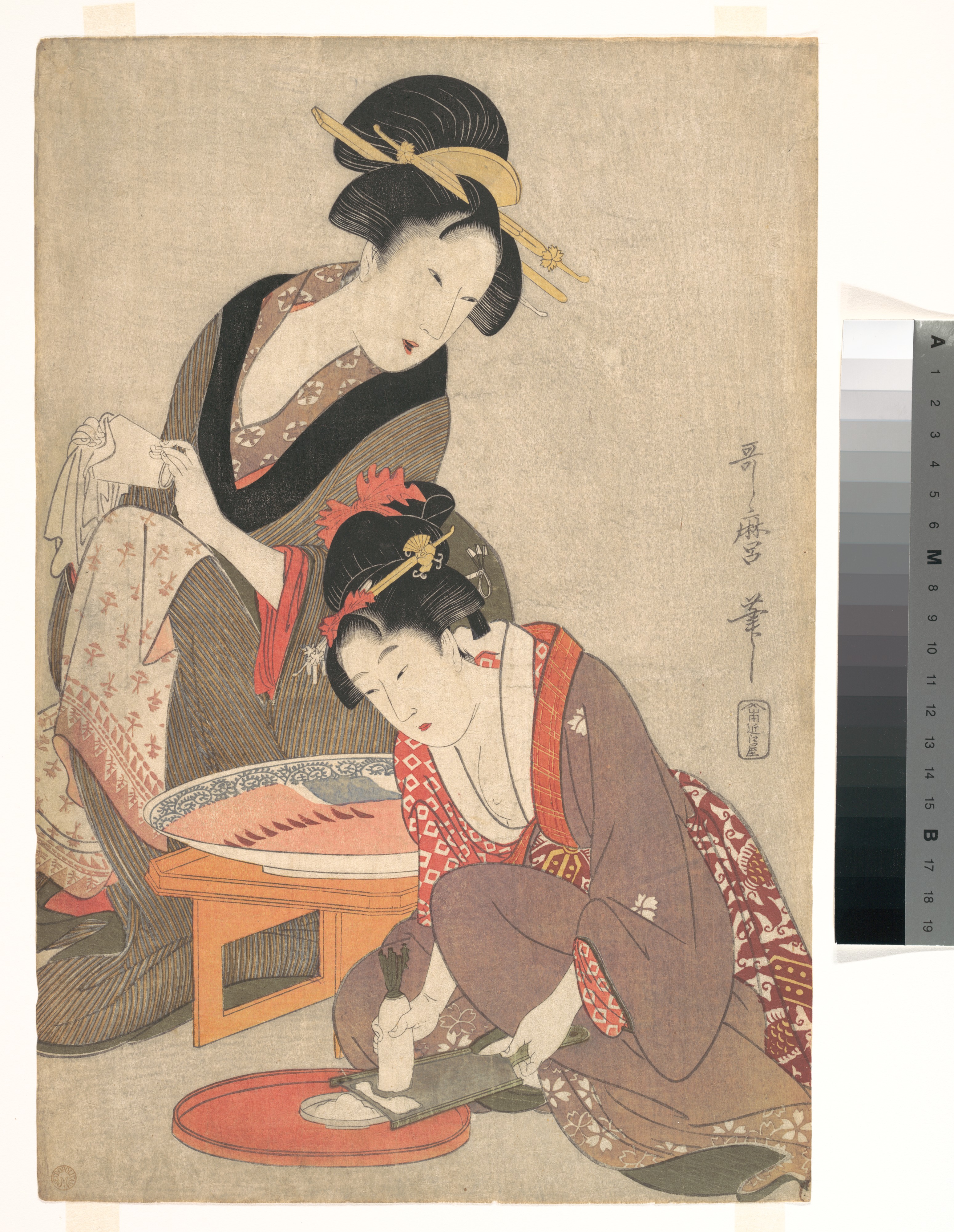 Kitagawa Utamaro Women Preparing Sashimi Japan Edo Period 1615 1868 The Metropolitan