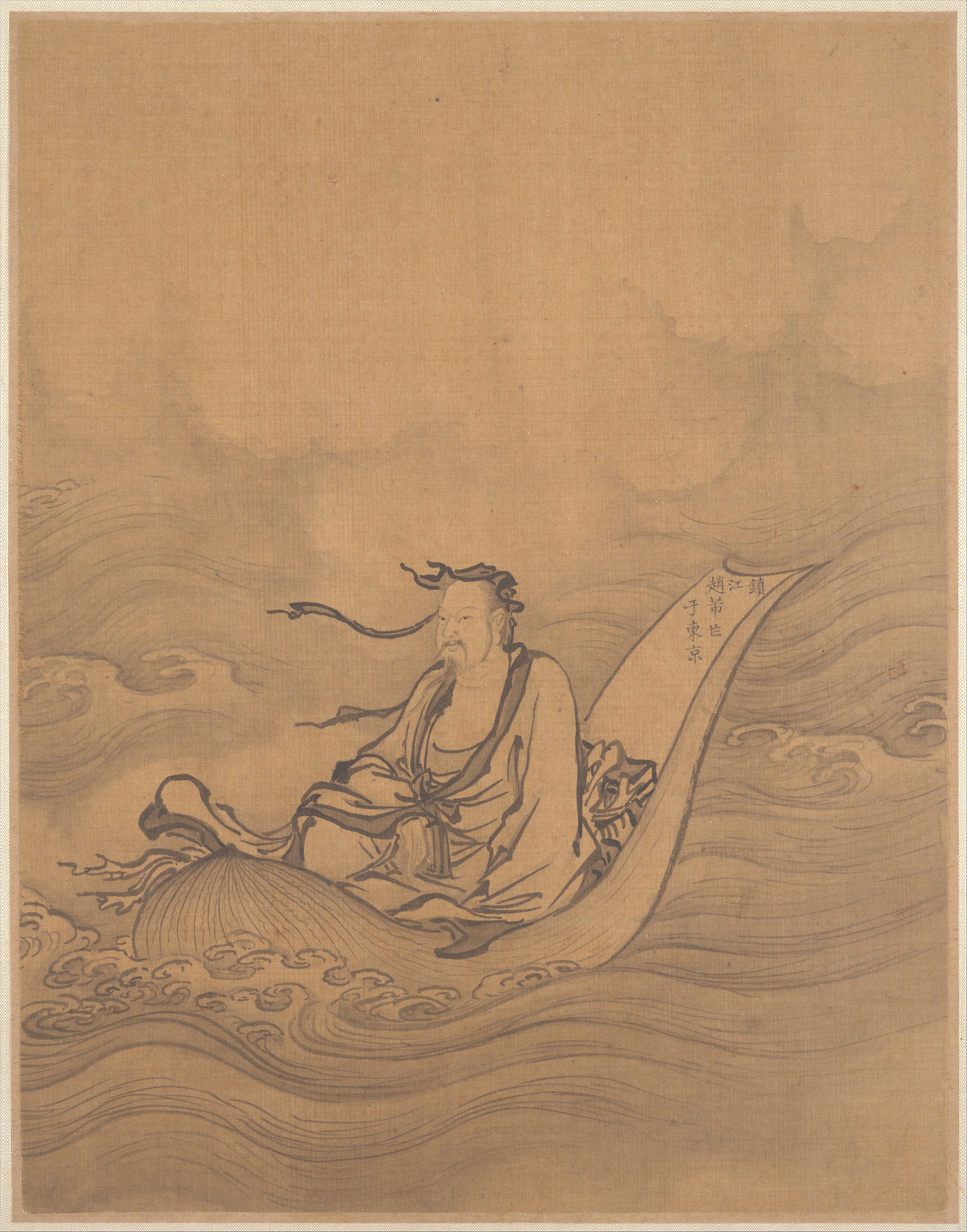 Unidentified artist | Sage Floating on Lotus Leaf | China | Ming (1368 ...