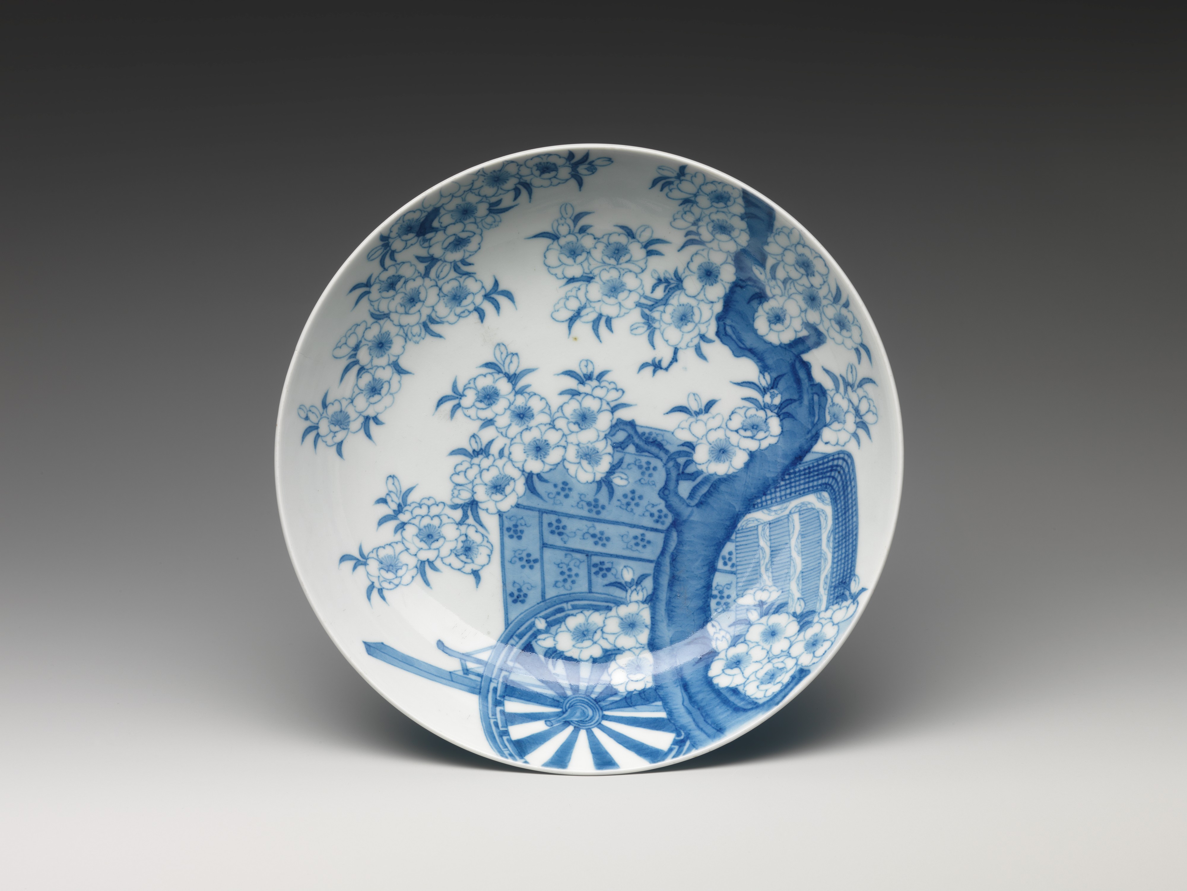 Dish with Court Carriage beneath a Cherry Tree | Japan | Edo period ...