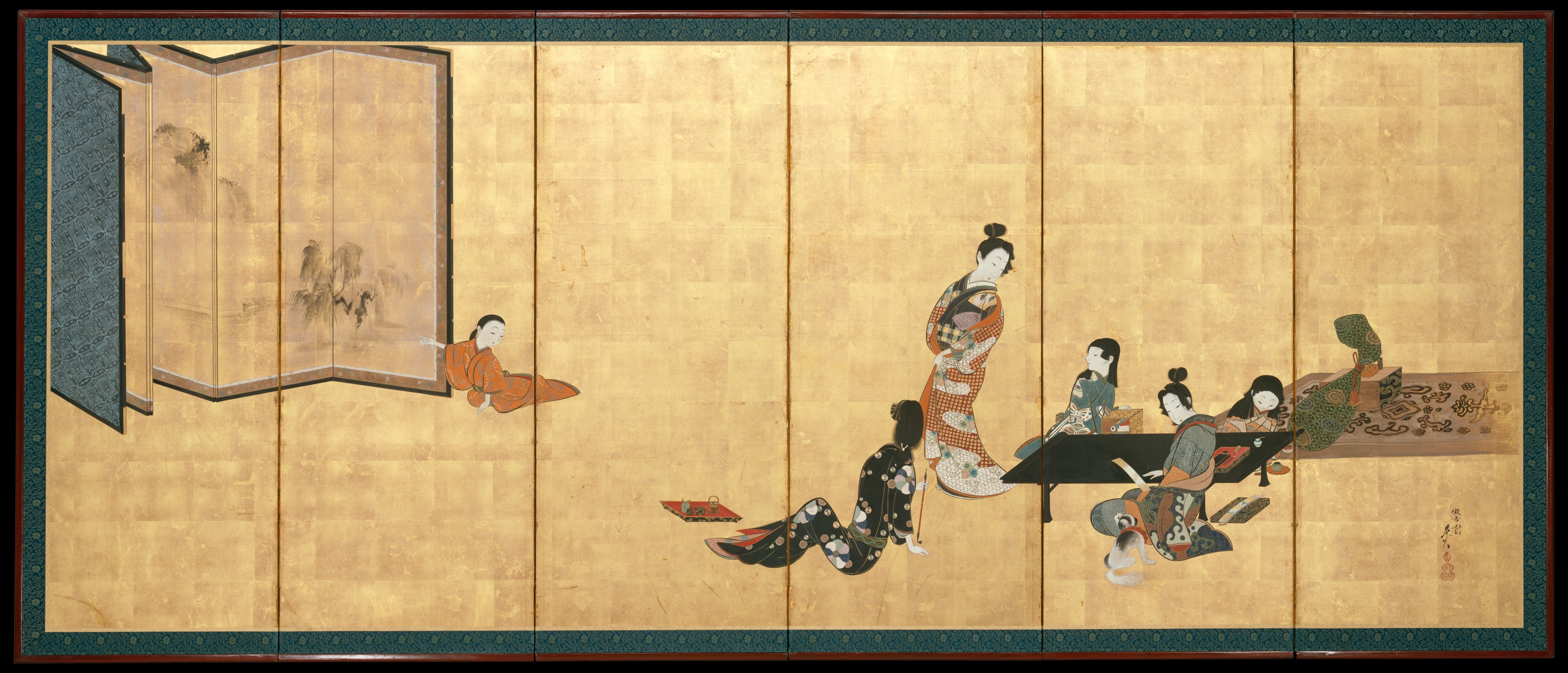 Shibata Zeshin (Japanese, 1807–1891), Pair of six-panel folding screens; in...