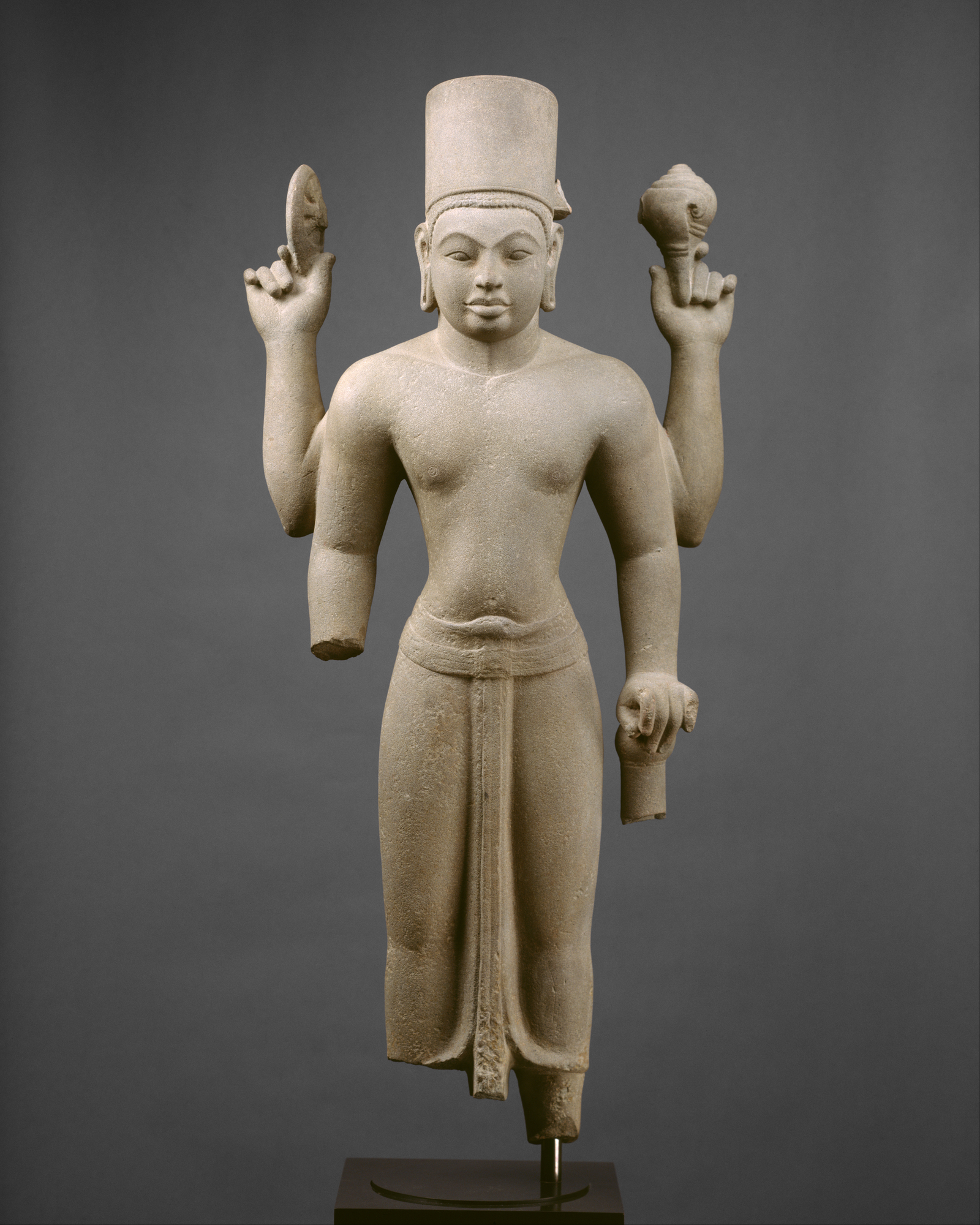 Standing Four Armed Vishnu Vietnam Mekong Delta Area Pre Angkor
