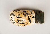 Scraper, Nephrite, spinach-green, North America (Alaska)