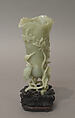 Flower vase, Nephrite, light greenish gray, China
