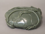 Lotus-Leaf Dish, Nephrite, very dark sage-green, China