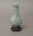 Vase, Jadeite, light grayish-green with blue, China