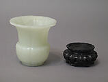 Vase, Nephrite, white with very light greenish tint, China