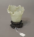 Flower vase, Nephrite, white with very light greenish-gray tint, China