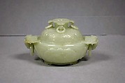 Covered bowl with ring handles, Jade (nephrite), China