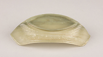Stand for Wine Cup, Nephrite, very light sage green, China