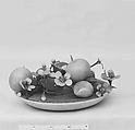 Dish of Fruit, Jade (jadeite) and various stones, glass, bone, and feathers, China