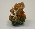 Buddha’s Hand Fruits with Peaches, Pomegranates, and Leaves of Fungus, Carnelian and white agate, China