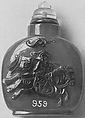 Snuff bottle with stopper, Agate, rock crystal, China