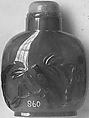Snuff bottle with stopper, Agate, jadeite, China
