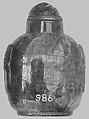 Snuff bottle with stopper, Agate, mottled, crystal, China