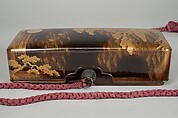 Letter Box (Fubako) with Design of the Shore at Suma, Gold maki-e on black lacquer, Japan