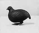 Incense Burner in Shape of Quail, Iron with gold and silver inlay, Japan