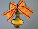 Medal, Yellow bow with red stripes, Japan