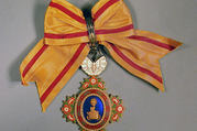 Medal, Yellow bow with red stripes, Japan