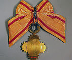 Medal, Yellow bow with red stripes, Japan