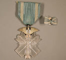 Medal and Button, Green with white stripes, Japan