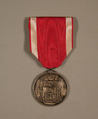 Medal, Silver; red ribbon with white side stripes, Japan