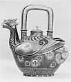 Wine Pot, Clay covered with a transparent crackled glaze and decorated with enamels, iron red and gold (Hizen ware, Kutani type), Japan
