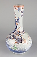 Pair of Vases, White porcelain with decoration in blue under the glaze, enamel, iron red and gold, Japan