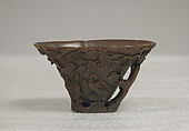 Cup with a Flower and Bird Scene, Rhinoceros horn, China