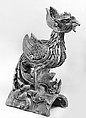 Roof tile with phoenix, Earthenware with colored glaze, China