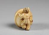 Netsuke in the form of a Bell with a Boy, Ivory, Japan