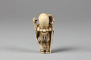 Netsuke of Fukurokujin with Karako Boy, Ivory, Japan