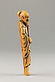 Netsuke of Man Holding a Scroll, Ivory, Japan